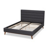 Baxton Studio Erlend Mid-Century Grey Upholstered Queen Size Platform Bed 156-9102